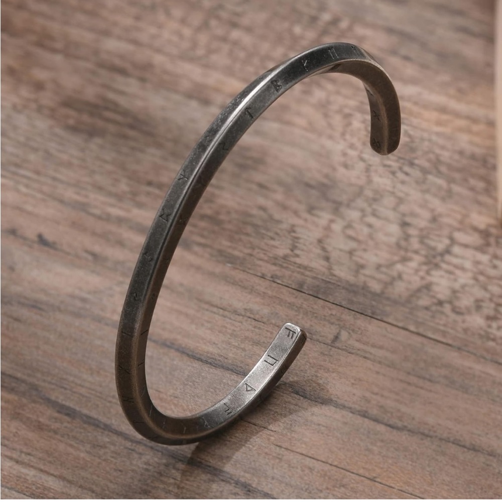 New Nordic Viking Cuff Twist Bracelet- Grey